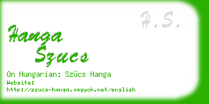 hanga szucs business card