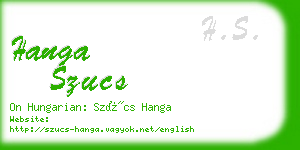 hanga szucs business card